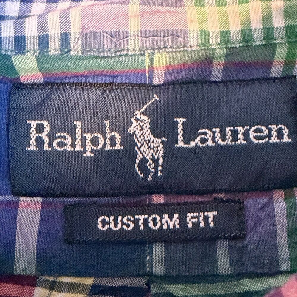 Ralph Lauren Made In India Vintage Custom Fit Plaid Button Down Shirt L - READ - Picture 5 of 8